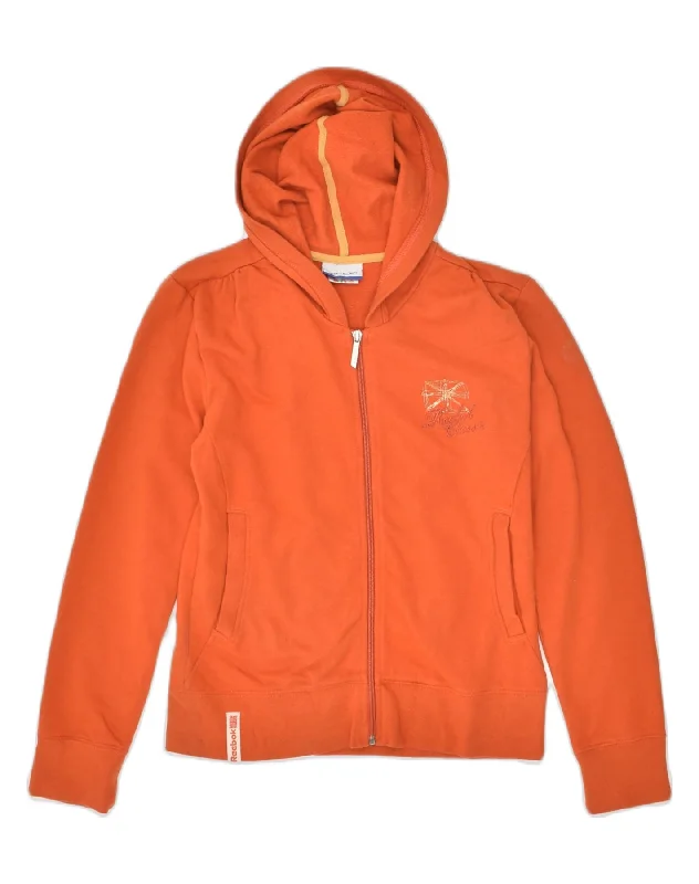 Price Drop Alert REEBOK Womens Zip Hoodie Sweater UK 12 Medium Orange Cotton