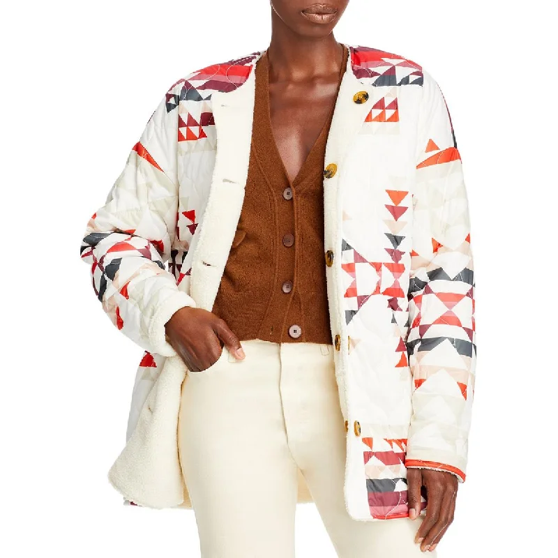 Buy Now Aqua Womens Printed Reversible Faux Fur Coat