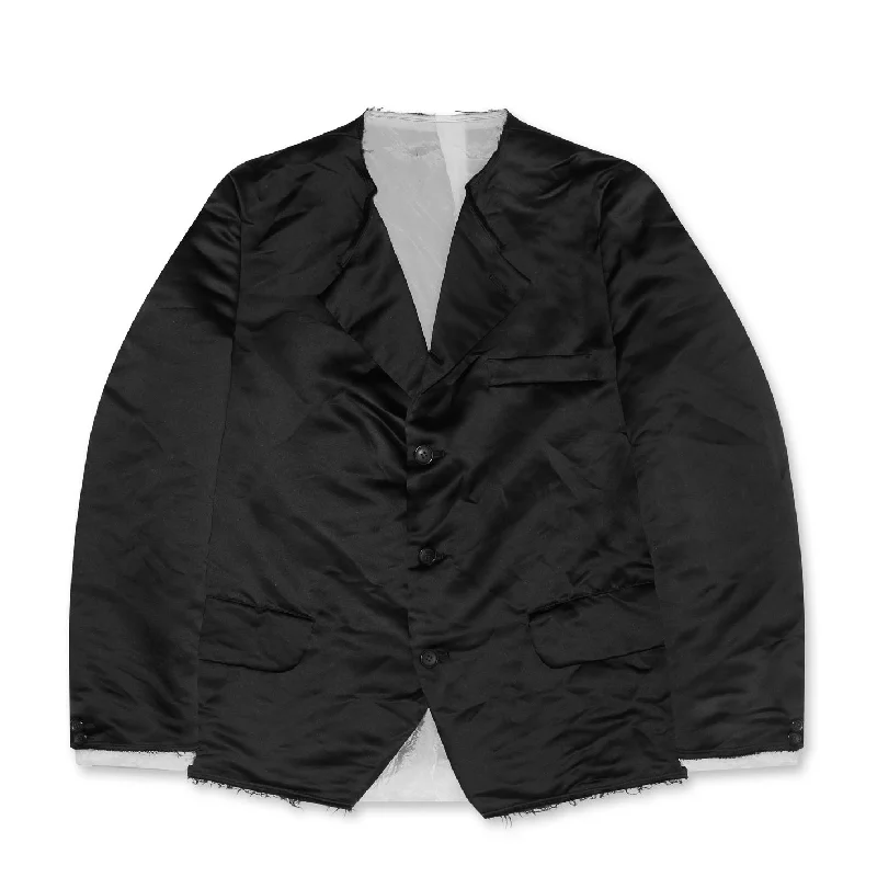 Steals and Deals BLACK Comme des Garçons Polyester Heavy Satin Jacket (Black)