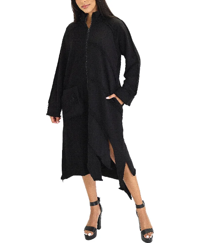 Special Discount Fleece Maxi Dress w/ Frayed Trim