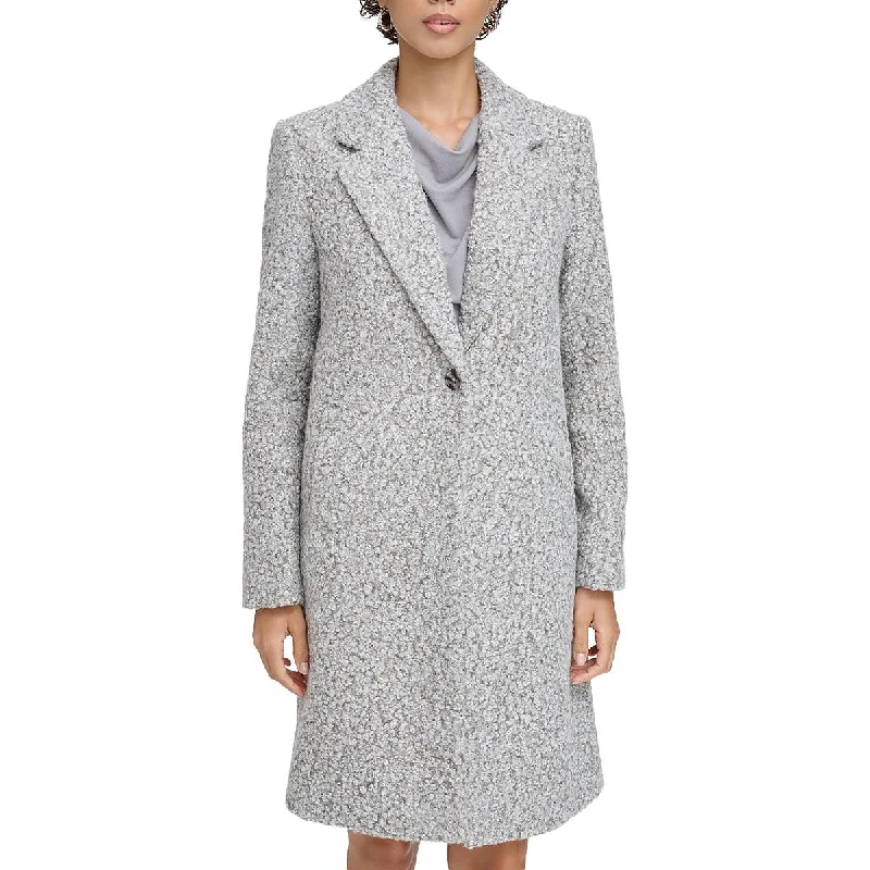 Deal Explosion Calvin Klein Womens Petites Textured Long Sleeve Teddy Coat
