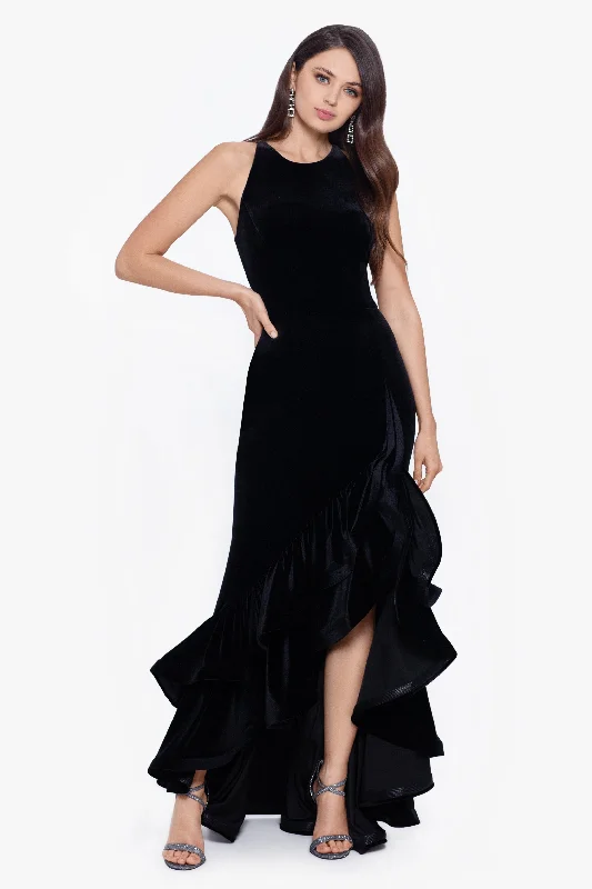 Today’s Deal "Brandi" Ruffle Tier Velvet Dress