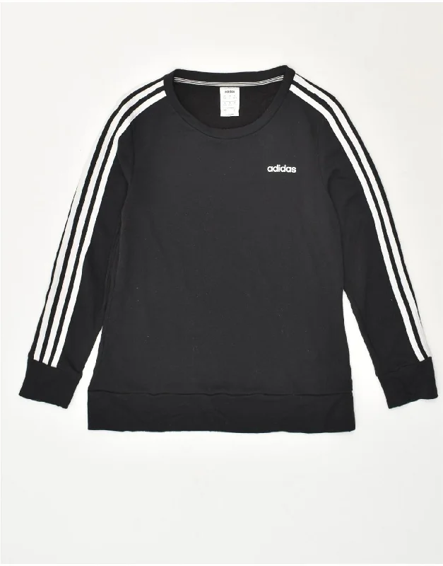 Deal Alert ADIDAS Womens Sweatshirt Jumper UK 8/10 Small Black Polyester