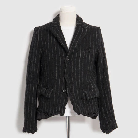 Weekend Deal BLACK Comme des Garçons Chalk Stripe Jacket (Black/White)