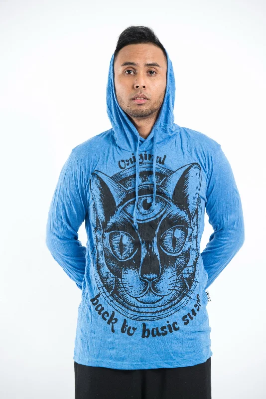 Flash Sale Sure Design Unisex Three Eyed Cat Hoodie Blue
