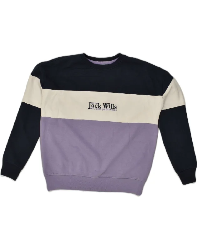 Online Only JACK WILLS Womens Graphic Sweatshirt Jumper UK 12 Medium  Purple