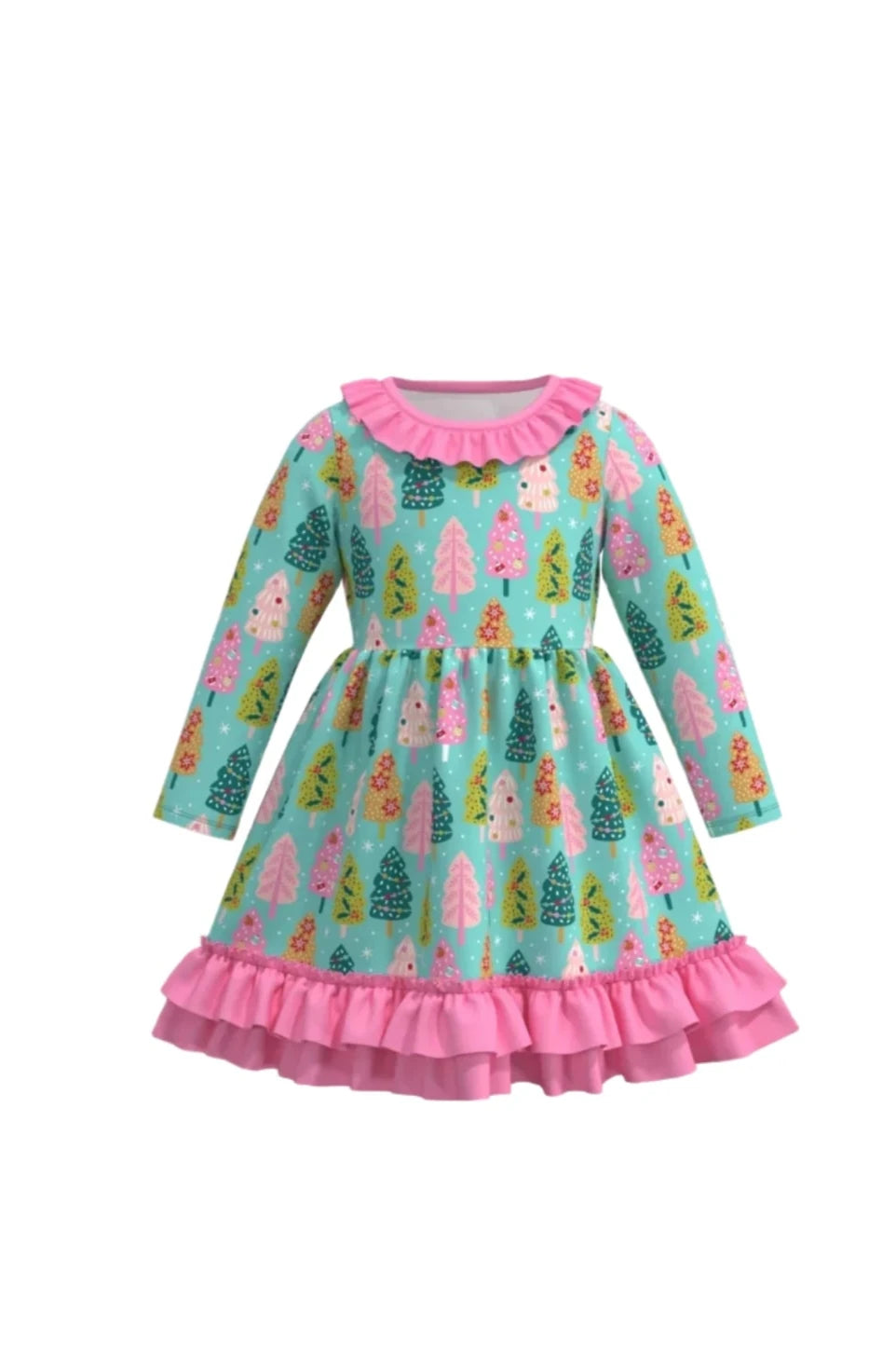 Grand Opening Sale Kids Pastel Christmas Tree Dress