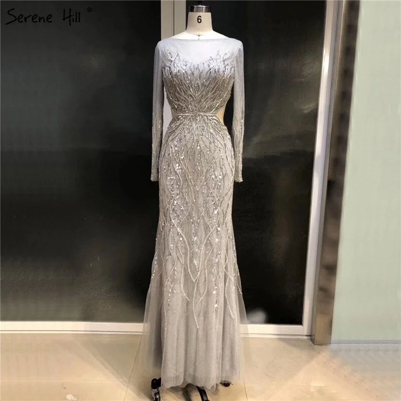 Deep Discounts On Sale no return no refundSale Luxury Grey Long Sleeves Evening Dresses 2024 O-Neck Sequins Sparkle Mermaid Formal Dress Serene Hill LA6418 Deep Discounts On Sale no return no refundSale Luxury Grey Long Sleeves Evening Dresses 2024 O-Neck Sequins Sparkle Mermaid Formal Dress Serene Hill LA6418