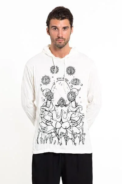 Shop and Save Sure Design Unisex Octopus Chakras Hoodie White