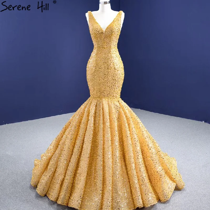 Blowout Deals Serene Hill Gold Mermaid Lace Up Evening Dresses Gowns 2024 Beaded Elegant Luxury For Women Party HM67290 Blowout Deals Serene Hill Gold Mermaid Lace Up Evening Dresses Gowns 2024 Beaded Elegant Luxury For Women Party HM67290