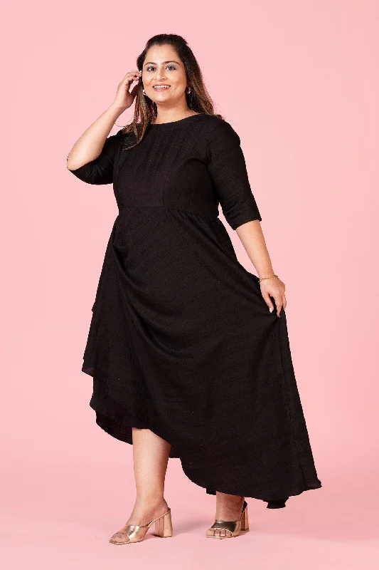 Huge Discounts Curvy Lane Women Plus Size Round Neck Drape Style Cowl Dress