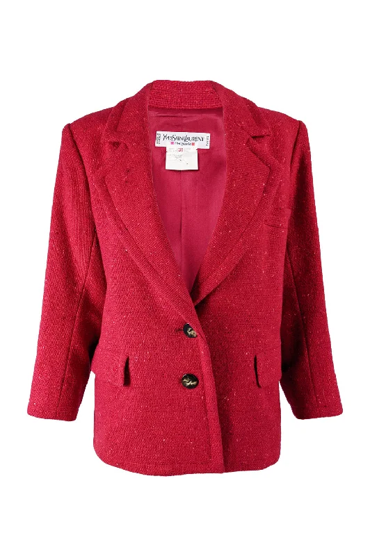 TIME-Limited Offer Womens Vintage Shoulder Padded Tweed Jacket, 1980s