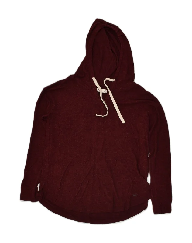 Can't Miss HOLLISTER Womens Hoodie Jumper UK 10 Small Burgundy Viscose