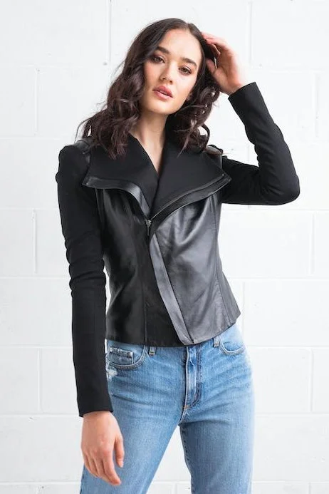 Best Deals Dea The Label WOMENS GWENYTH LEATHER JACKET - BLACK