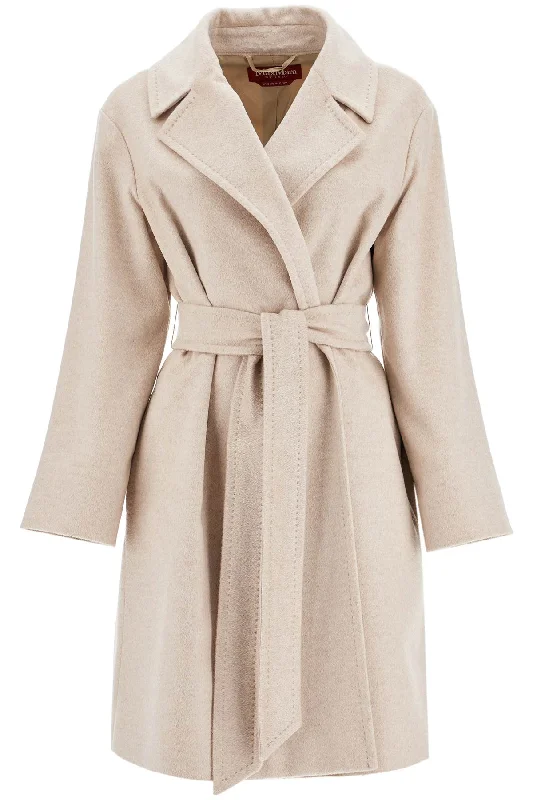One-DAY Sale Cashmere Robe Coat With Wraparound  - Neutro