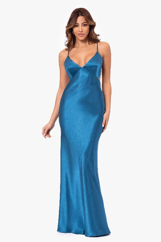 Daily Deals Petite "Grace" Long Spaghetti Strap Tieback Dress