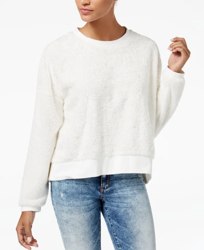 Final Sale American Rag Juniors Embellished Faux Fur Sweatshirt