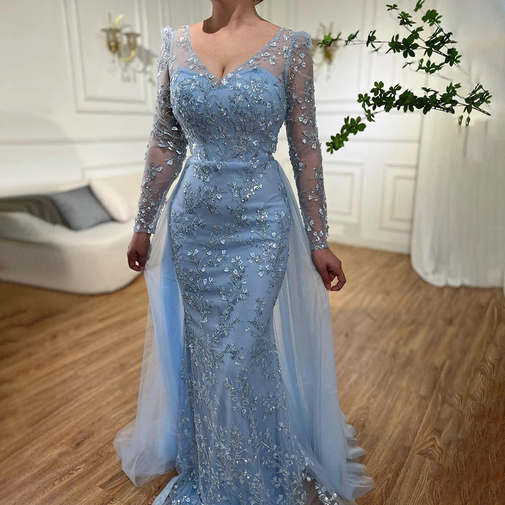 Price Slash Serene Hill Blue Mermaid Elegant With Train Beaded Luxury Arabic Evening Dresses Gowns For Women Wedding Party 2024 LA71851 Price Slash Serene Hill Blue Mermaid Elegant With Train Beaded Luxury Arabic Evening Dresses Gowns For Women Wedding Party 2024 LA71851
