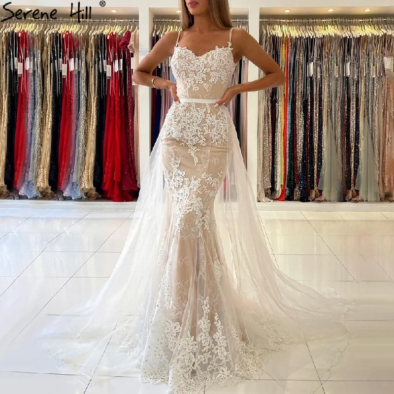 New Deals White Nude Spaghetti Strap Evening Dressese Gowns 2024 Mermaid Elegnat Lace For Women Party Serene Hill LA60731A New Deals White Nude Spaghetti Strap Evening Dressese Gowns 2024 Mermaid Elegnat Lace For Women Party Serene Hill LA60731A