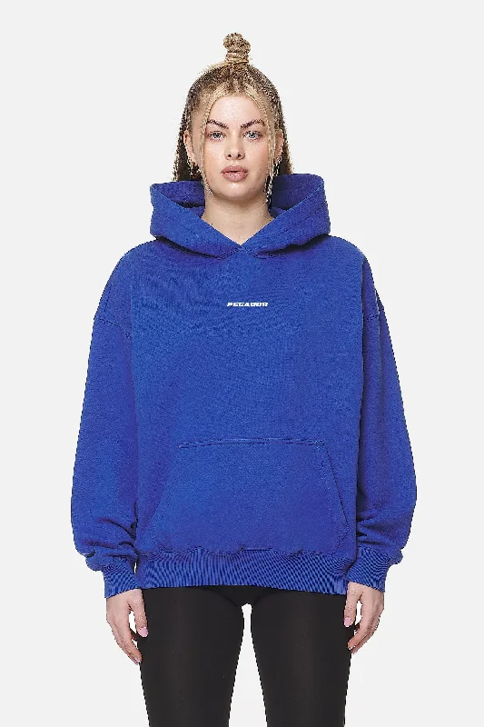 Exclusive Deal Clarita Logo Oversized Hoodie Washed True Blue White Gum