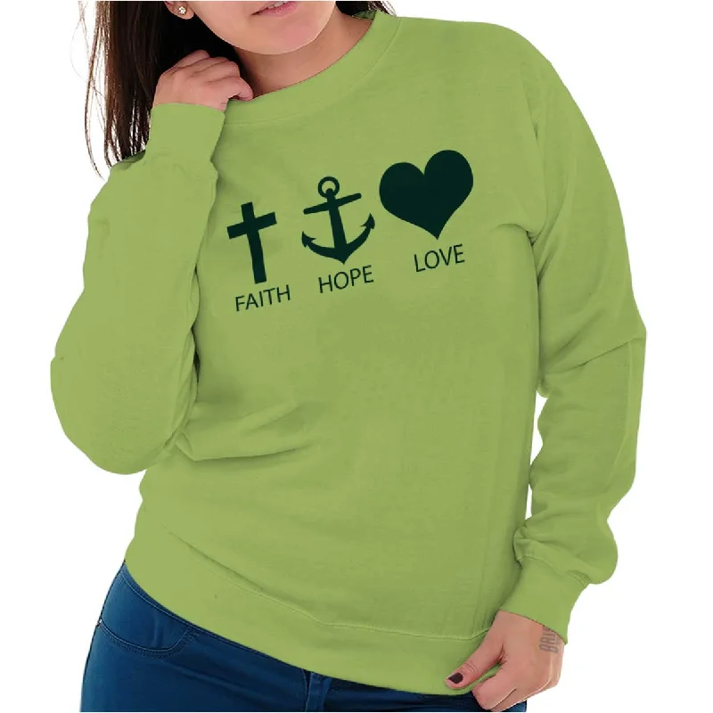 Unmissable Offer Faith Anchor Love Crewneck Sweatshirt