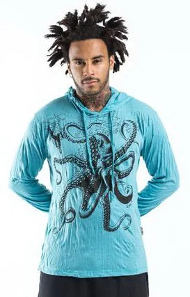 Flash Sale Sure Design Unisex Octopus Hoodie Turquoise