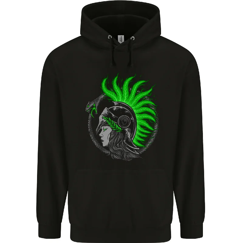 YEAR-End Clearance Athena Warrior With a Snake Greek Mythology Mens 80% Cotton Hoodie