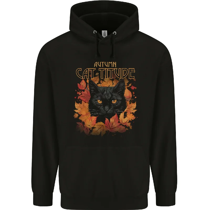 Members Only Autumn Catitude Cat Mens 80% Cotton Hoodie