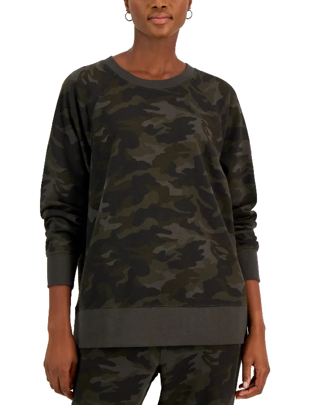 Special Price Style & Co Petite Fleece Camo Sweatshirt