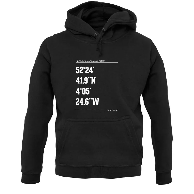 Quick Sale Surfing Coordinates Aberystwyth Unisex Hoodie