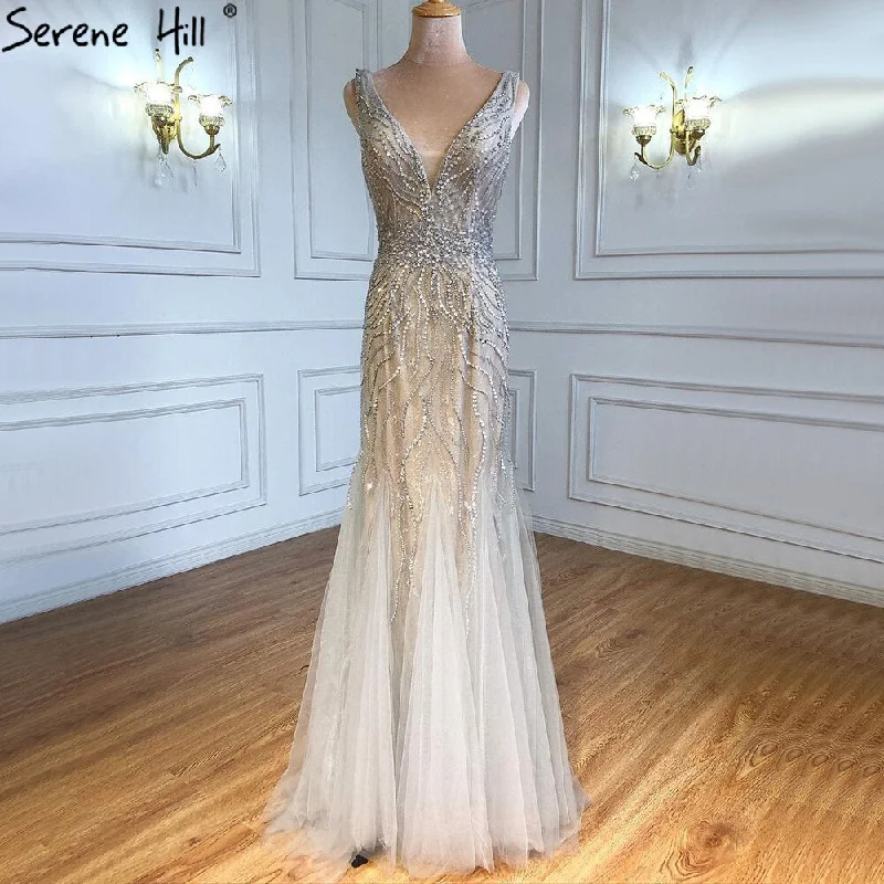Limited Availability Serene Hill Grey Nude Mermaid Evening Dresses Gowns 2024 Beaded Elegant Luxury For Woman Party LA60983A Limited Availability Serene Hill Grey Nude Mermaid Evening Dresses Gowns 2024 Beaded Elegant Luxury For Woman Party LA60983A