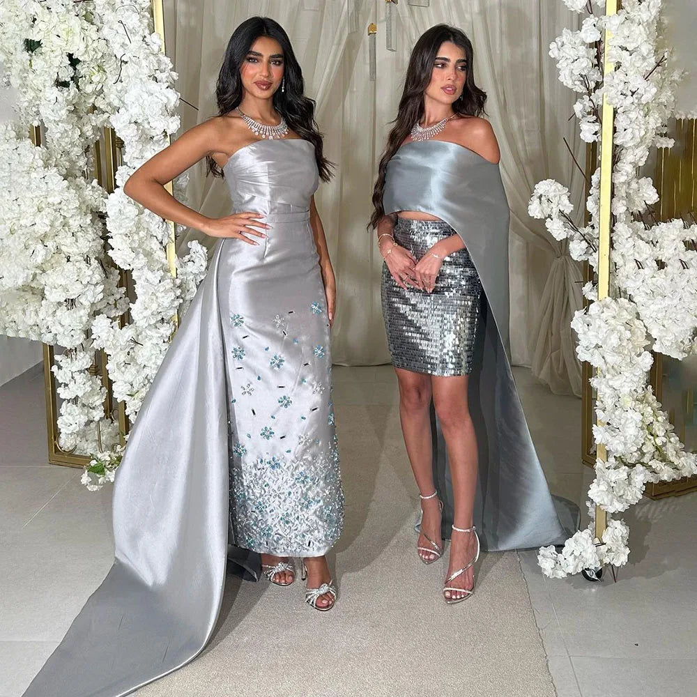 Markdown Madness Serene Hill Arabic Silver Gray Mermaid Satin Strapless Luxury Beaded Evening Dresses Gowns 2024 For Women Wedding Party LA72349 Markdown Madness Serene Hill Arabic Silver Gray Mermaid Satin Strapless Luxury Beaded Evening Dresses Gowns 2024 For Women Wedding Party LA72349