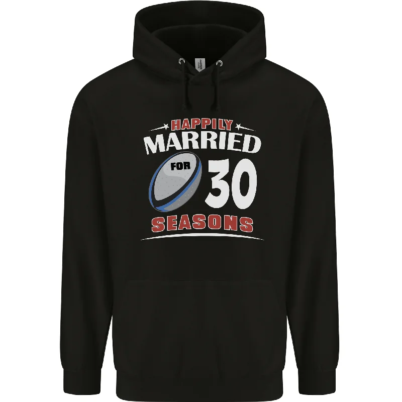 Weekend Deal 30 Year Wedding Anniversary 30th Rugby Mens 80% Cotton Hoodie