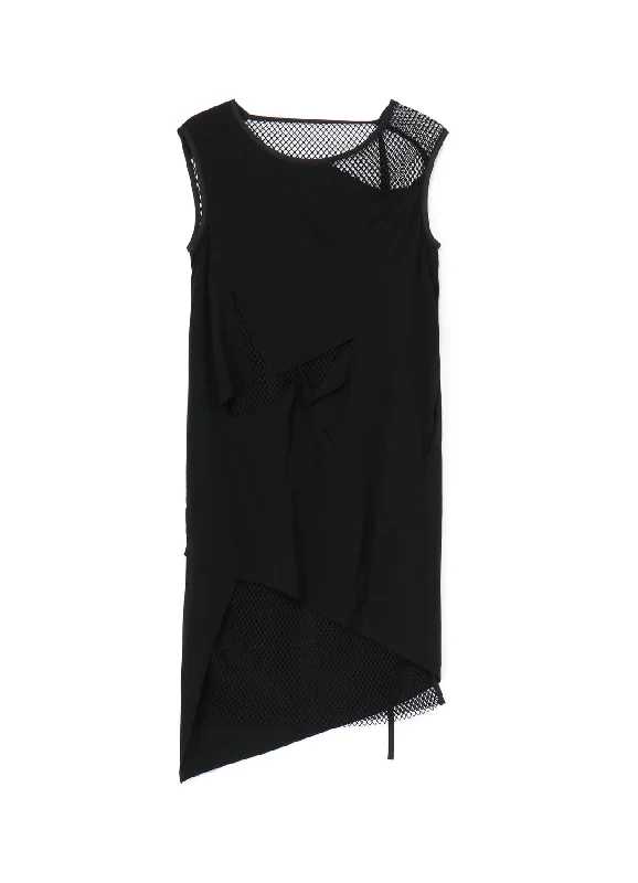 Inventory Reduction LAWN + MESH SLEEVELESS LAYERED DRESS