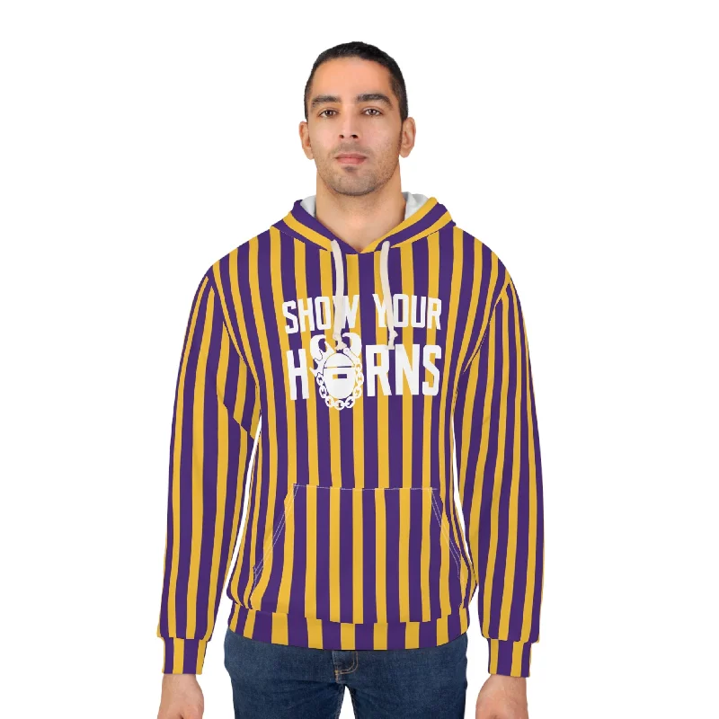 Overstock Sale Unisex Pullover Hoodie - Stripes - Show Your Horns