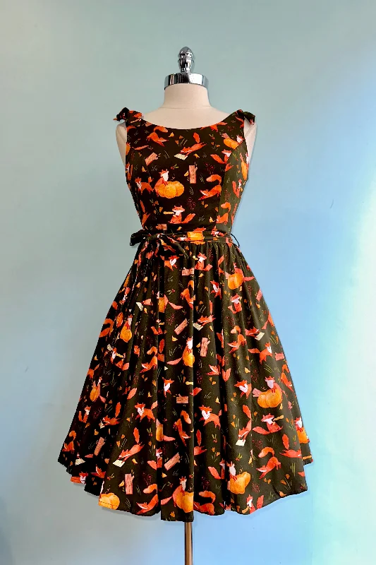 Exclusive Offers Autumn Pumpkins and Foxes Bri Dress by Miss Lulo