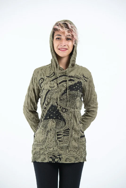 Daily Deals Sure Design Unisex Magic Mushroom Hoodie Green