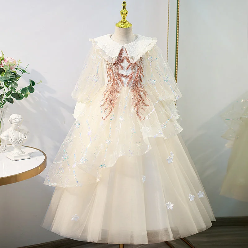 Steals and Deals Children First Communion Dress Flower Girl Elegant Puffy Baptism Princess Pageant  Dress