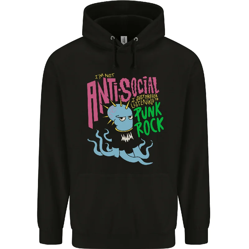 Super Bargain Antisocial Punk Rock Skinhead Octopus Mens 80% Cotton Hoodie