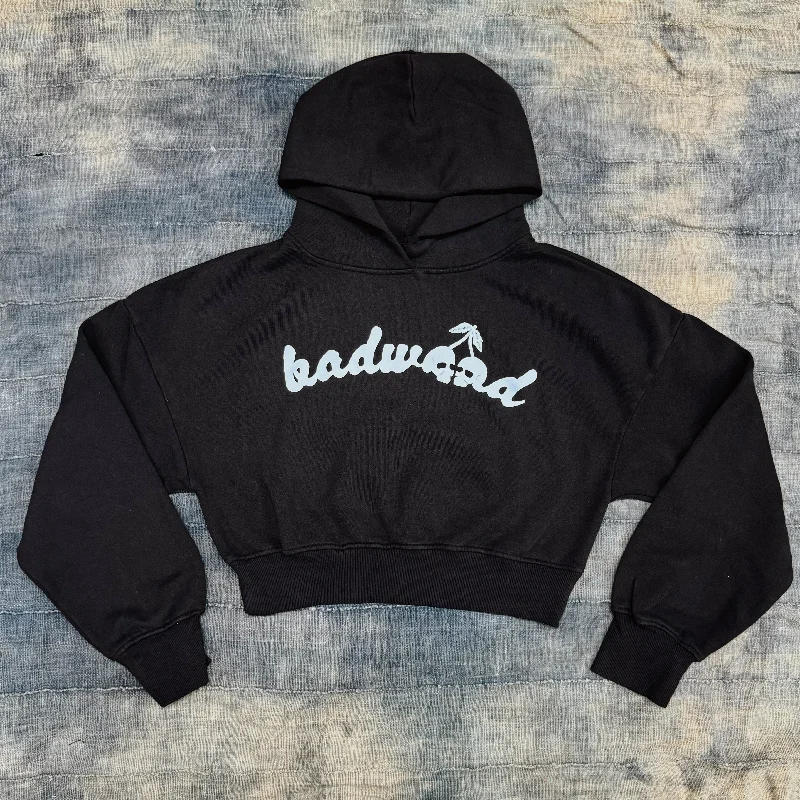 Holiday Sale "CHERRY" CROP HOODIE in MIDNIGHT