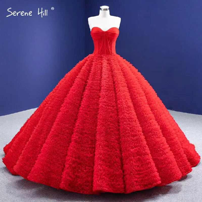 Buy Now Serene Hill Red Ruffles High-end Wedding Dresses 2024 Lace Up Simple Sexy Bride Gowns HM67301 Custom Made Buy Now Serene Hill Red Ruffles High-end Wedding Dresses 2024 Lace Up Simple Sexy Bride Gowns HM67301 Custom Made