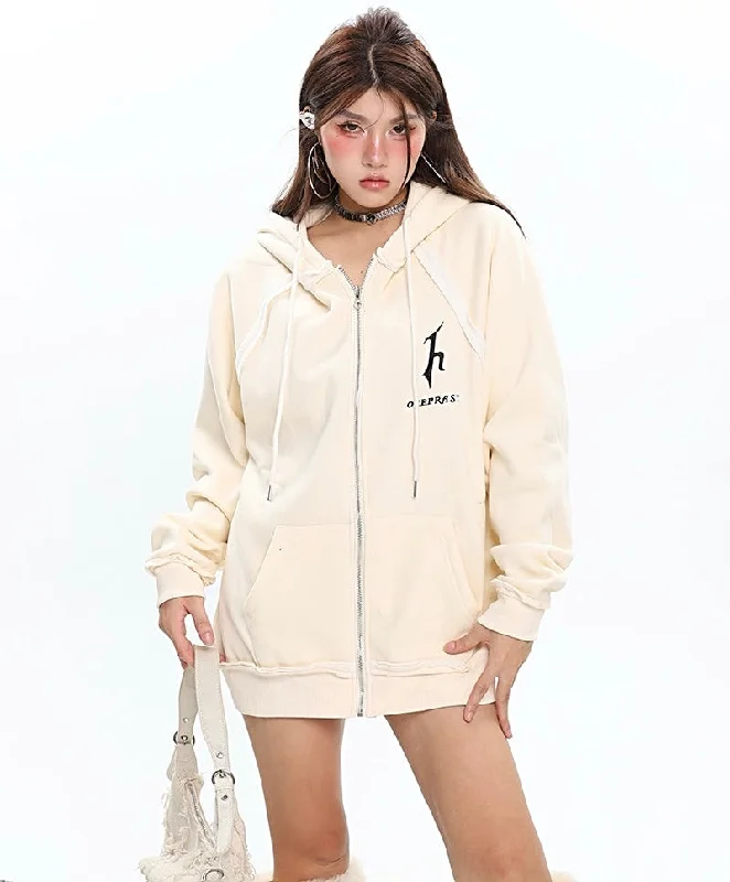 Steals and Deals OEEPRAST Solid Color Long Sleeve Zip Up Hoodie