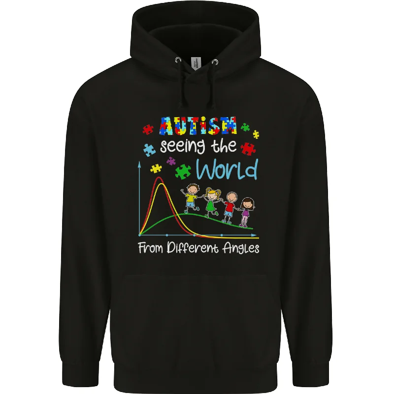 Online Only Autism World From Different Angles Autistic Mens 80% Cotton Hoodie