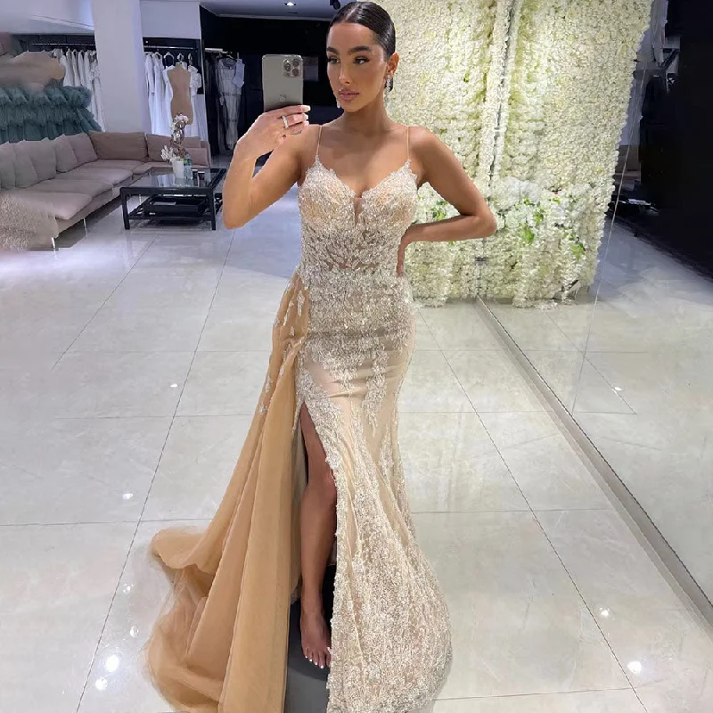 Daily Deals Serene Hill Nude Spaghetti Strap Luxury Evening Dresses Gowns 2022 Mermaid Beaded Elegant Overskirt For Women Party LA71599 Daily Deals Serene Hill Nude Spaghetti Strap Luxury Evening Dresses Gowns 2022 Mermaid Beaded Elegant Overskirt For Women Party LA71599
