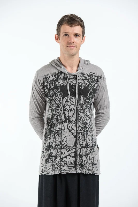 Low Prices Sure Design Unisex Meditation Buddha Hoodie Gray