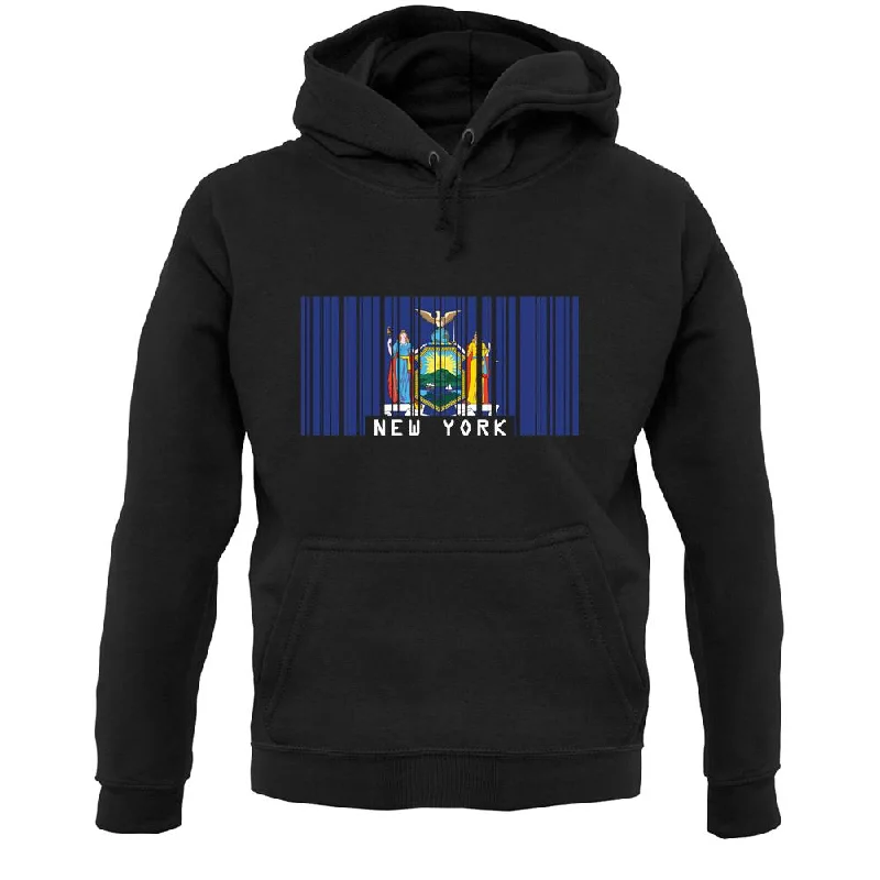 Price Cut New York  Barcode Style Flag Unisex Hoodie