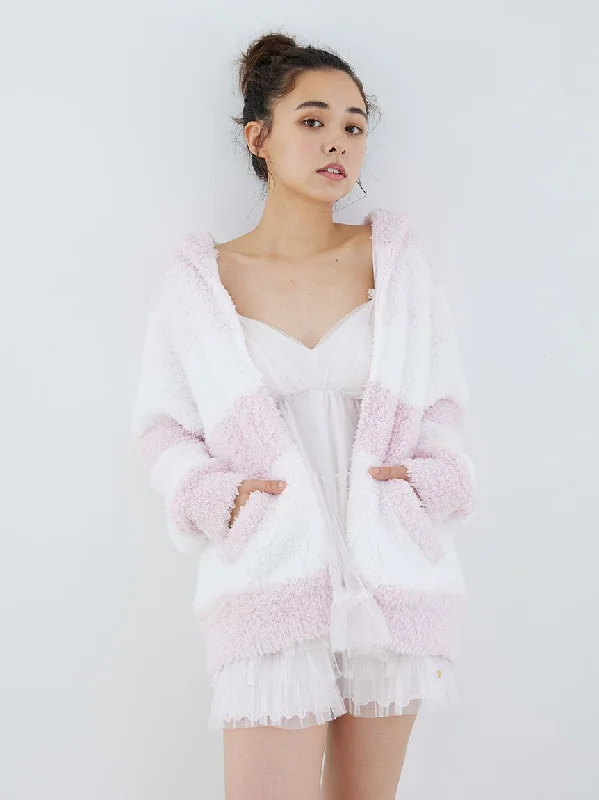 Mega Sale Gelato 3 Border Fuzzy Zip-Up Hoodie