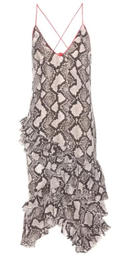 Year-End Sale Ruffle Snakeskin Dress