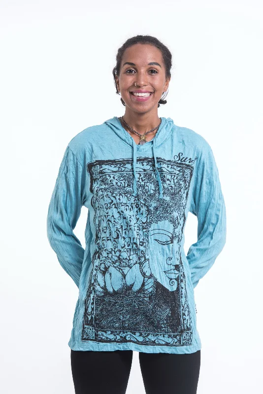 Today's Special Sure Design Unisex Sanskrit Buddha Hoodie Turquoise