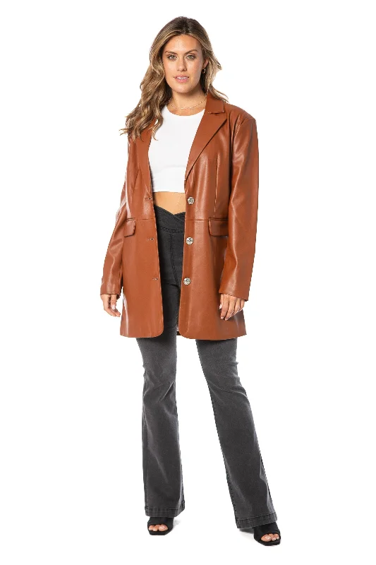 Fantastic Offers Oversized Faux Leather Trench Coat